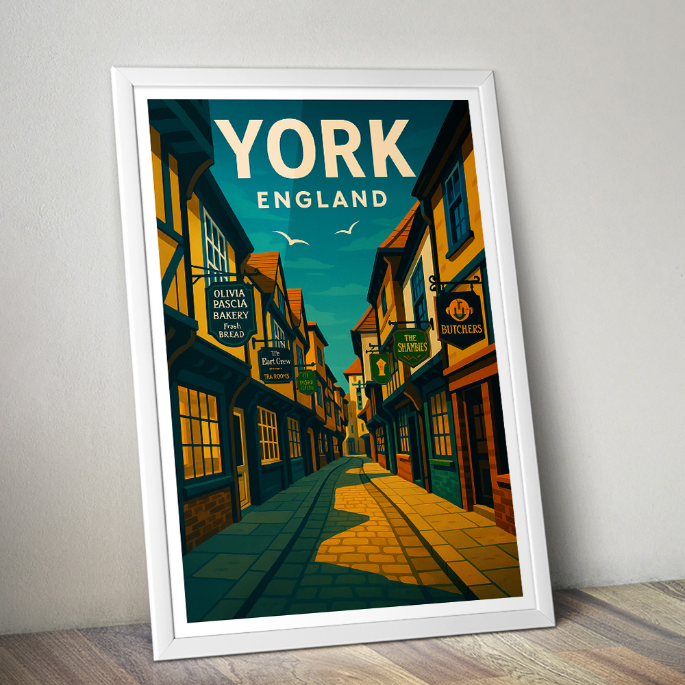 YORK STREET VIEW MINIMALIST TRAVEL POSTER NORTH EAST