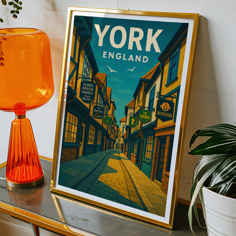Alternative view of YORK STREET VIEW MINIMALIST TRAVEL POSTER NORTH EAST