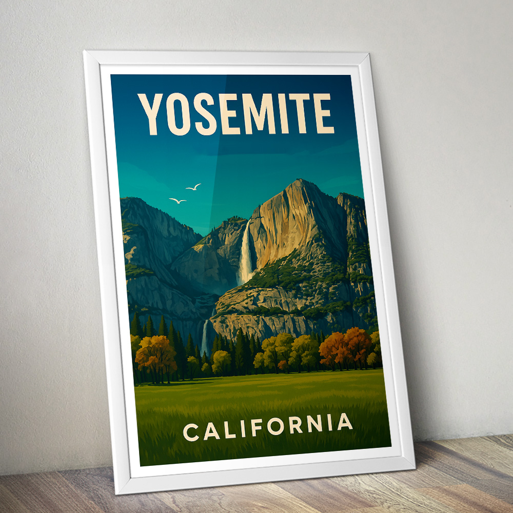 YOSEMITE FALLS MINIMALIST TRAVEL POSTER