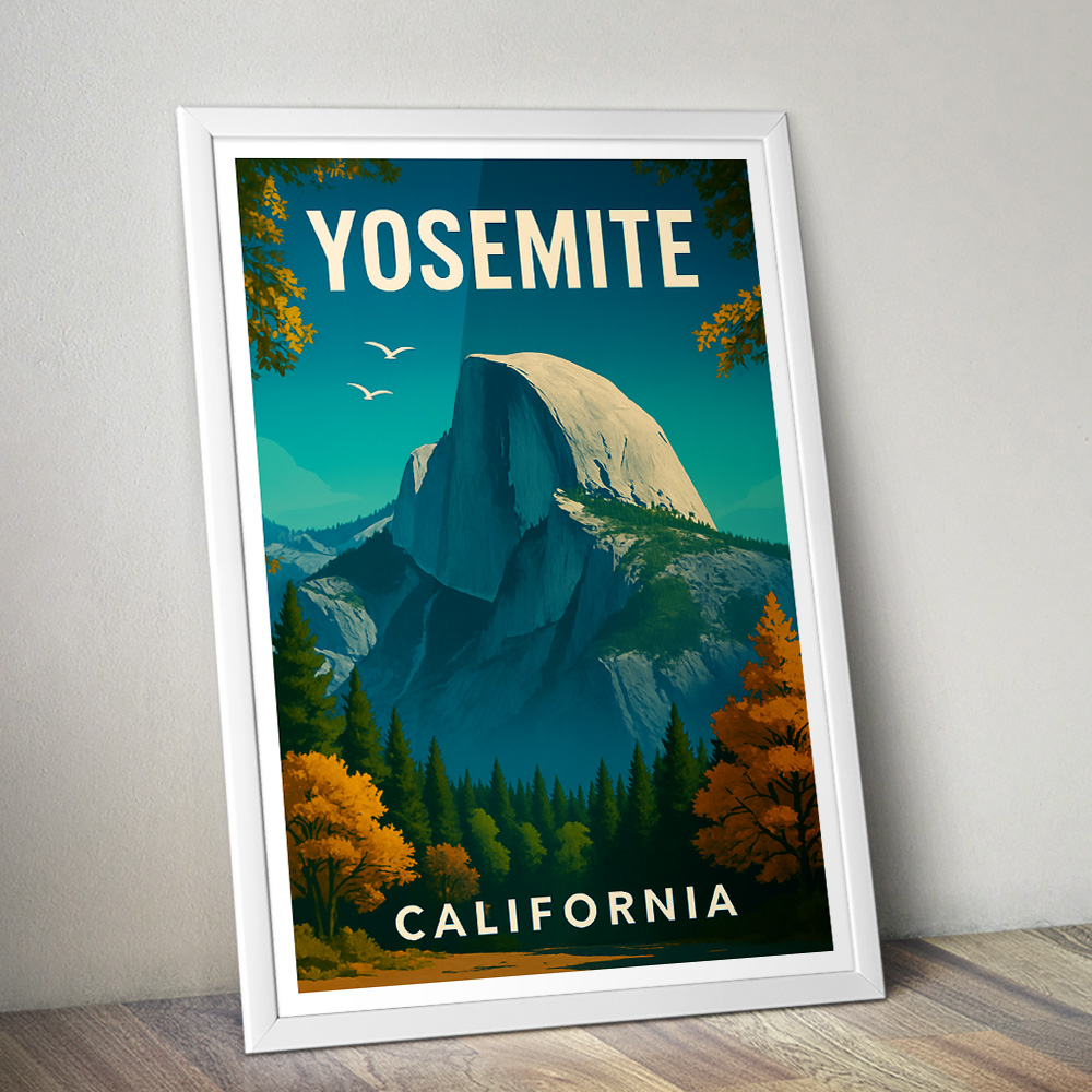 YOSEMITE HALF DOME MINIMALIST TRAVEL POSTER