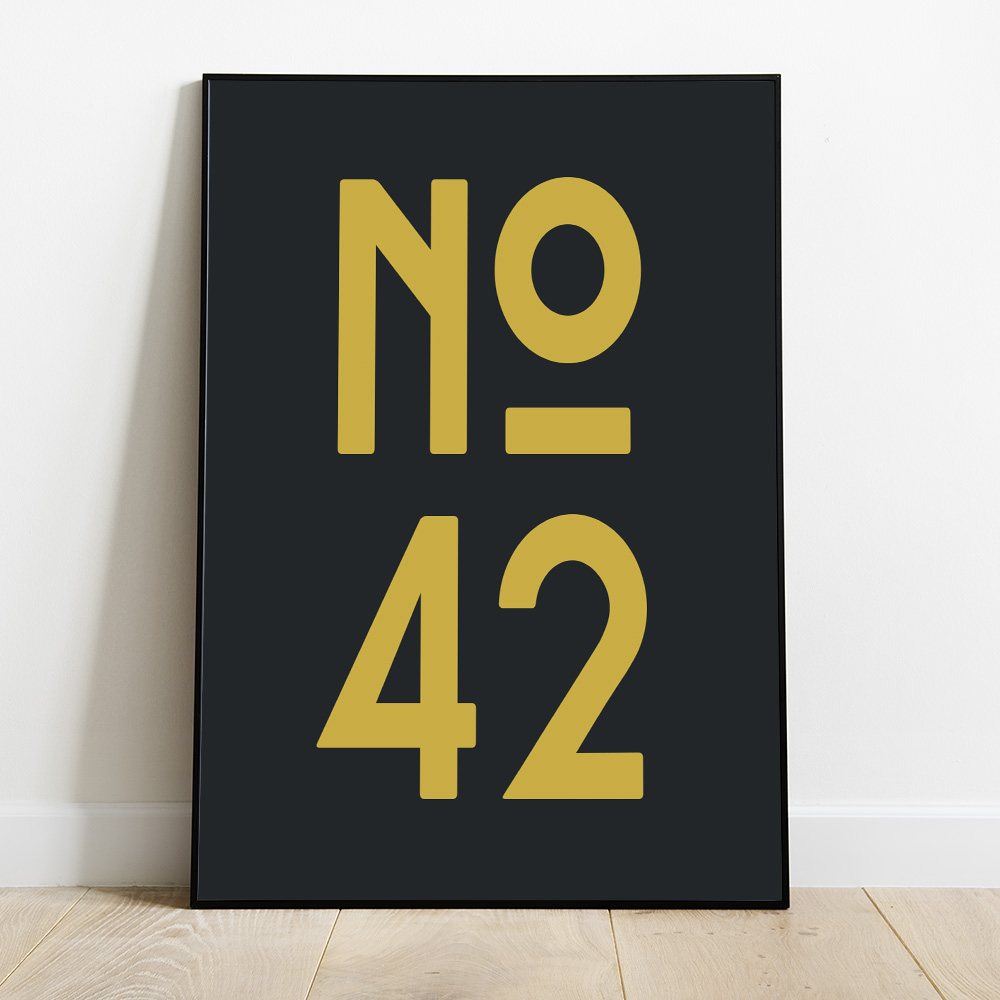 Alternative view of PERSONALISED ART DECO HOUSE NUMBER POSTER BLACK GOLD