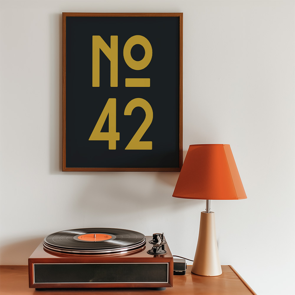 PERSONALISED ART DECO HOUSE NUMBER POSTER BLACK GOLD