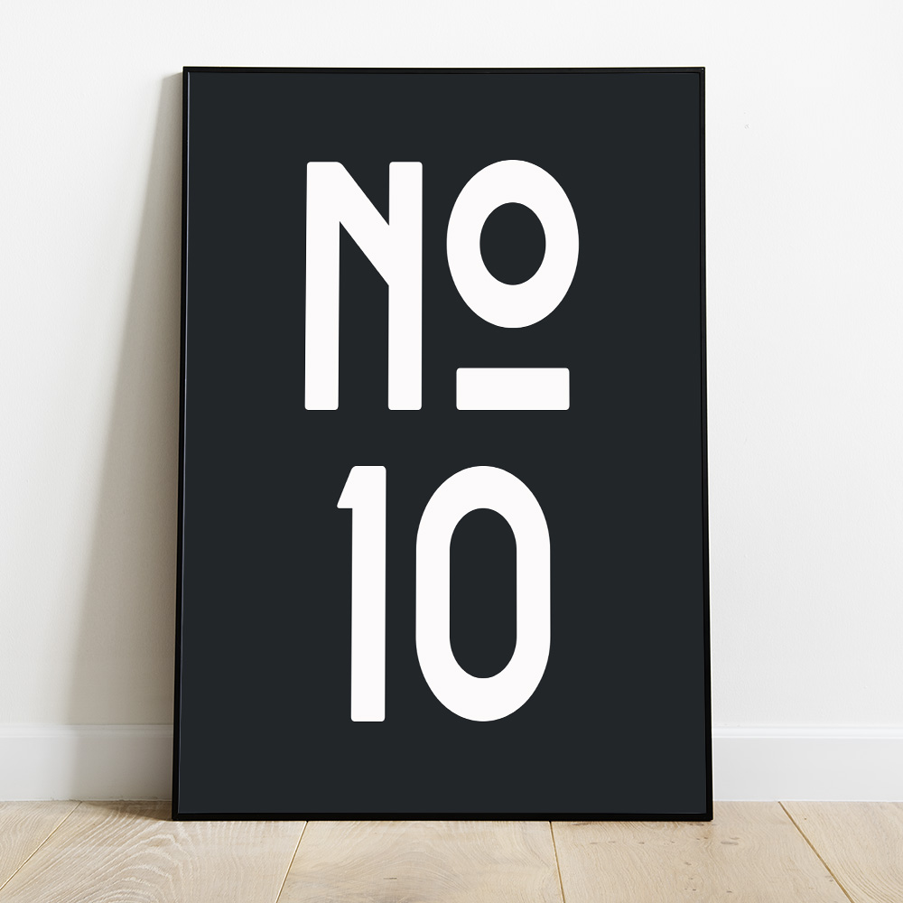 Alternative view of PERSONALISED ART DECO HOUSE NUMBER POSTER BLACK WHITE