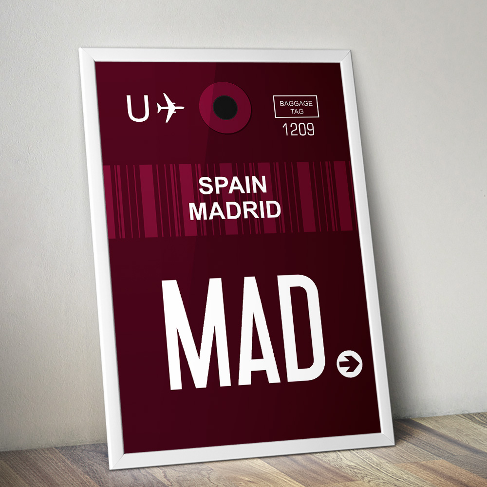 Alternative view of PERSONALISED FLIGHT LUGGAGE TAG TRAVEL POSTER MAD