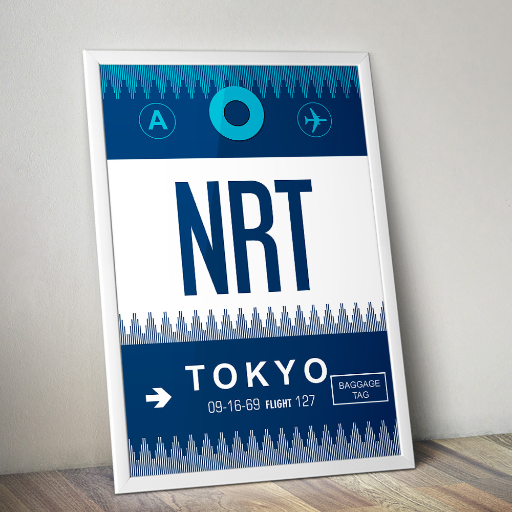 Alternative view of PERSONALISED FLIGHT LUGGAGE TAG TRAVEL POSTER NRT