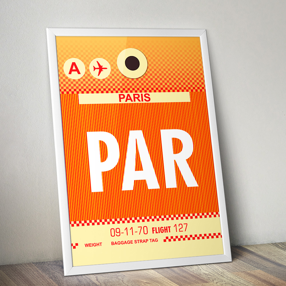 Alternative view of PERSONALISED FLIGHT LUGGAGE TAG TRAVEL POSTER PAR