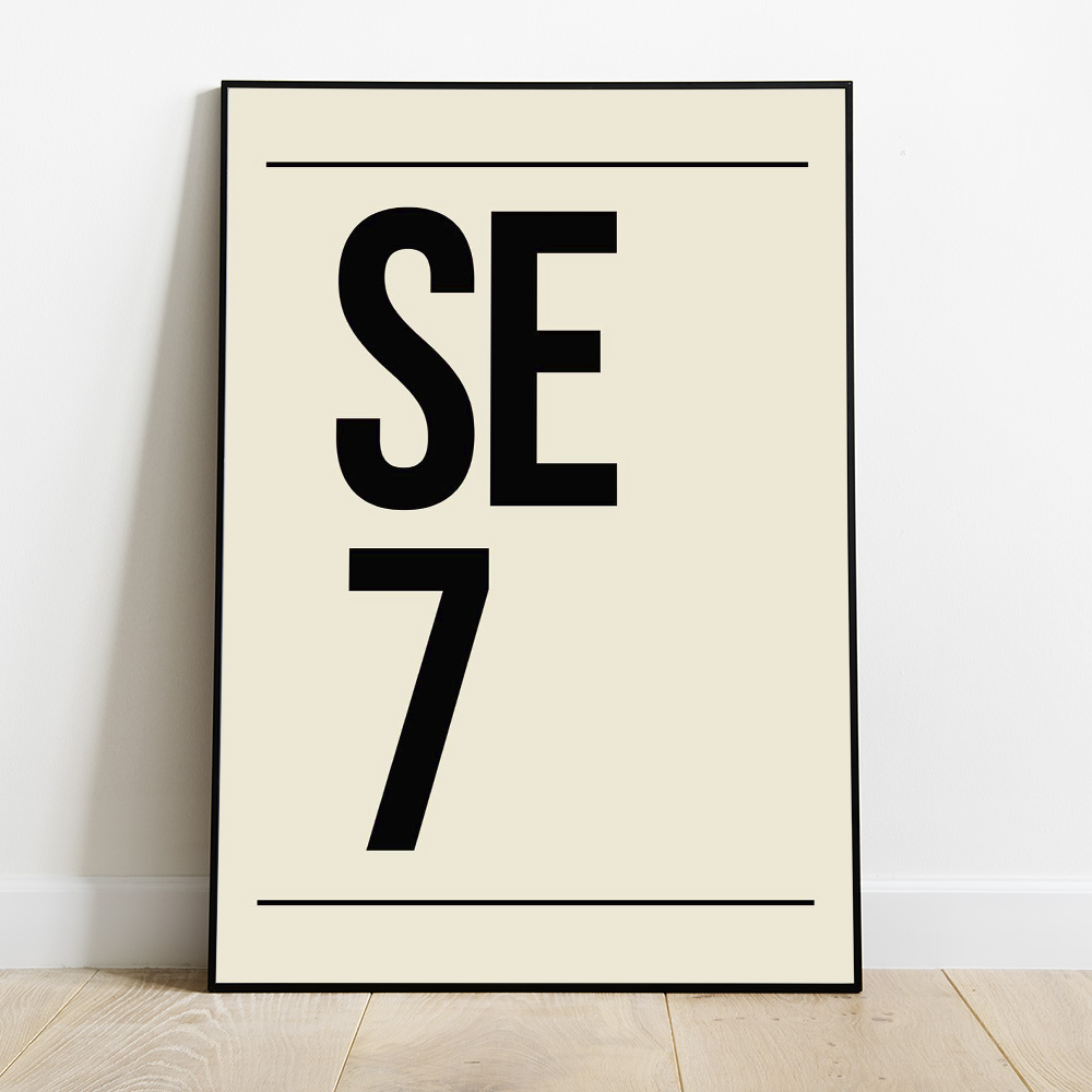 Alternative view of PERSONALISED POSTCODE CREAM BLACK POSTER