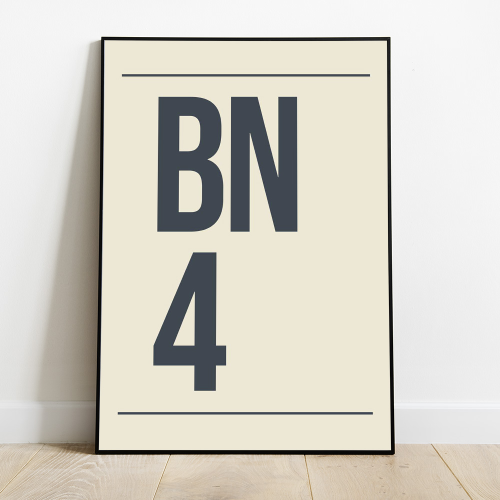 Alternative view of PERSONALISED POSTCODE CREAM NAVY POSTER