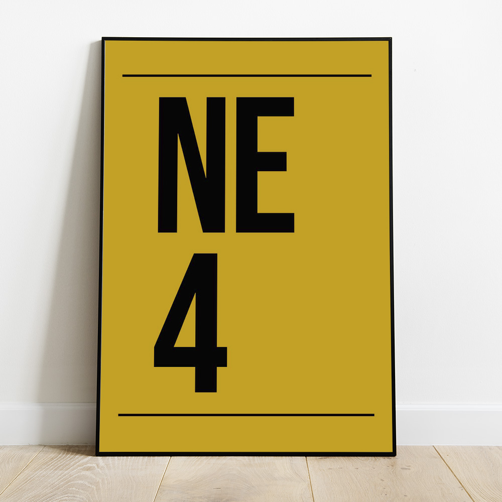 Alternative view of PERSONALISED POSTCODE GOLD BLACK POSTER