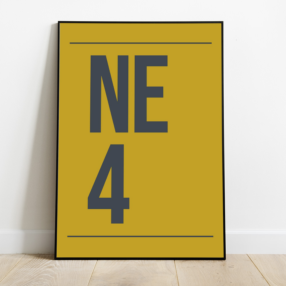 Alternative view of PERSONALISED POSTCODE GOLD NAVY POSTER