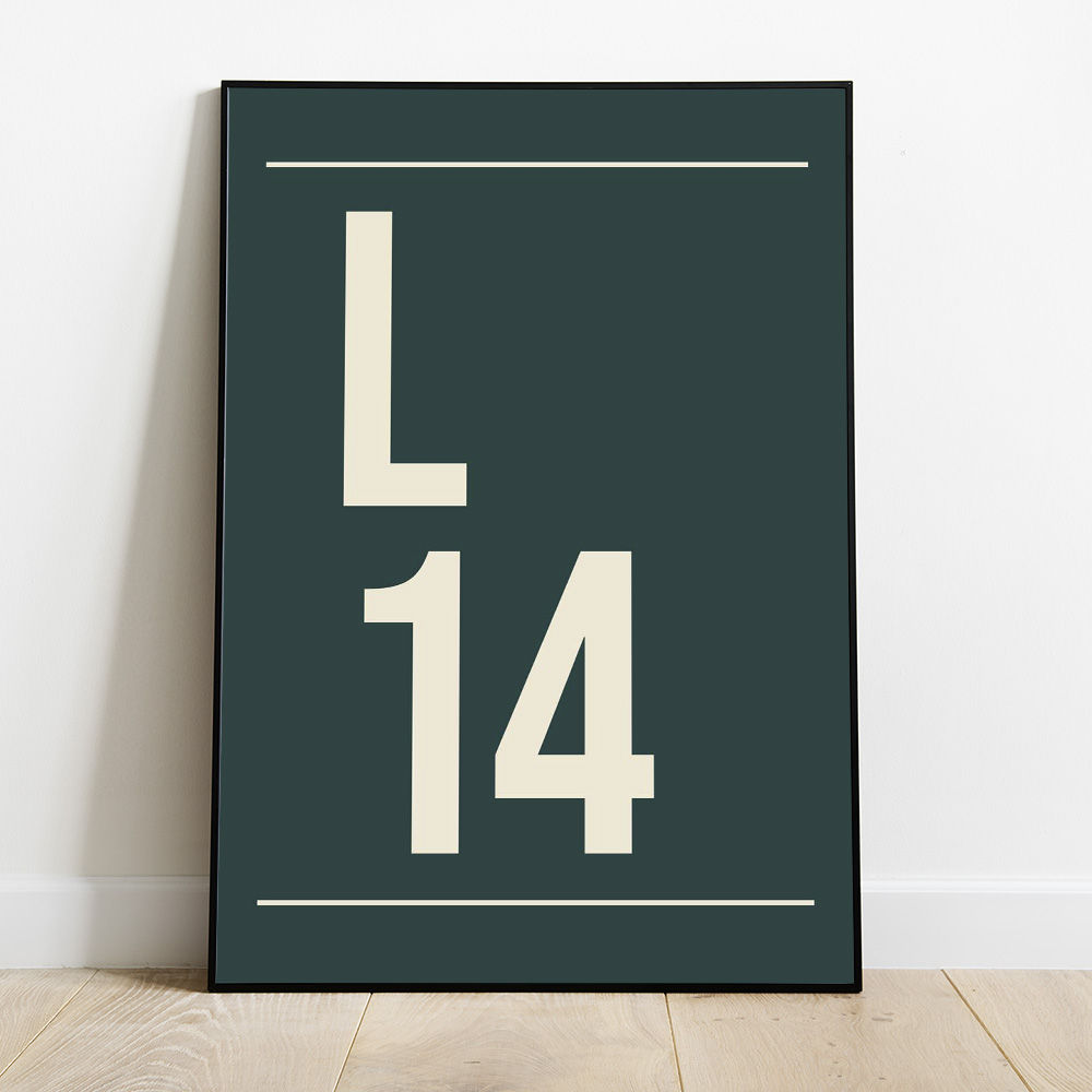 Alternative view of PERSONALISED POSTCODE GREEN CREAM POSTER