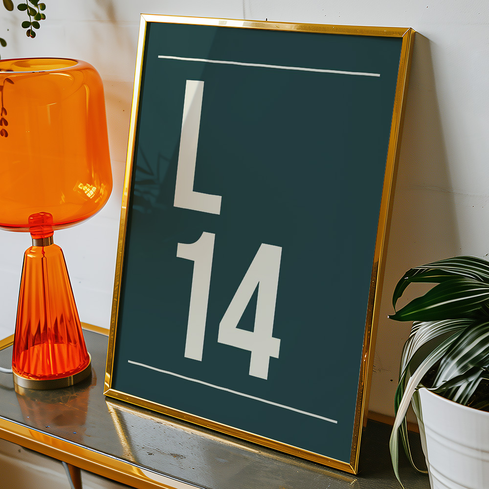 PERSONALISED POSTCODE GREEN CREAM POSTER