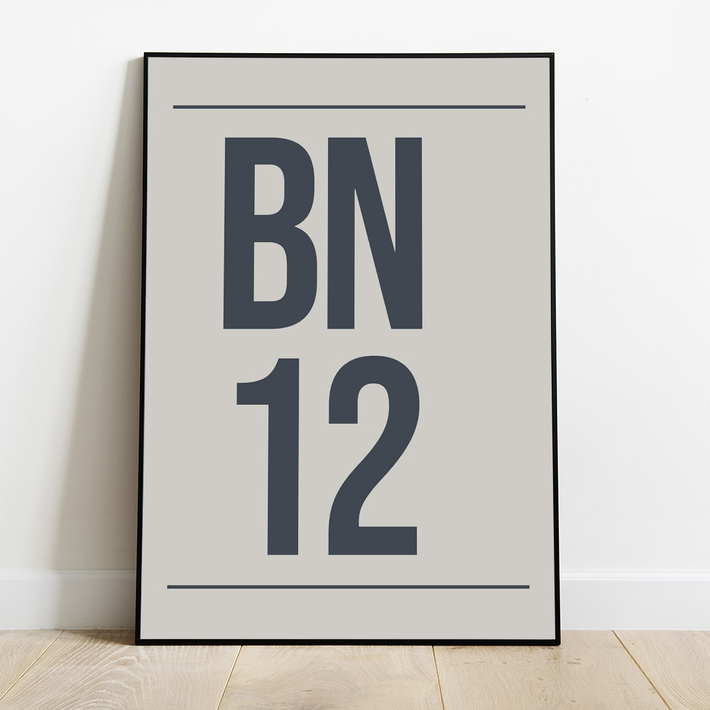 Alternative view of PERSONALISED POSTCODE GREY NAVY POSTER