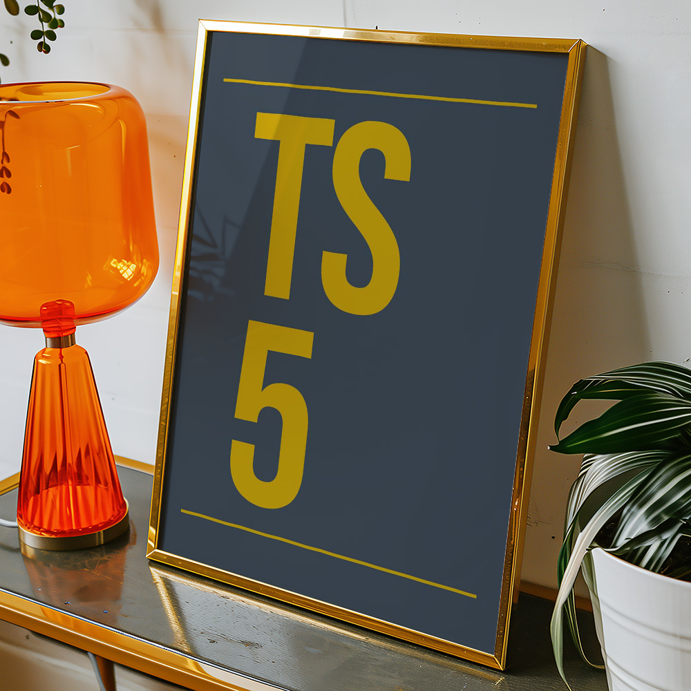 PERSONALISED POSTCODE NAVY GOLD POSTER