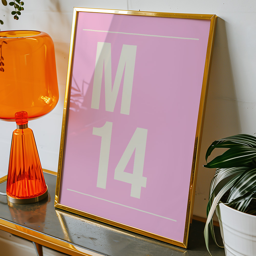PERSONALISED POSTCODE PINK CREAM POSTER