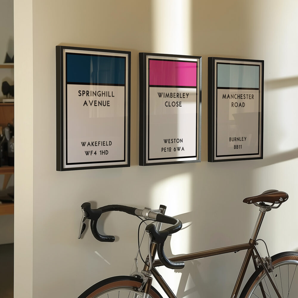 Alternative view of PERSONALISED STREET NAME BOARD GAME STYLE POSTER