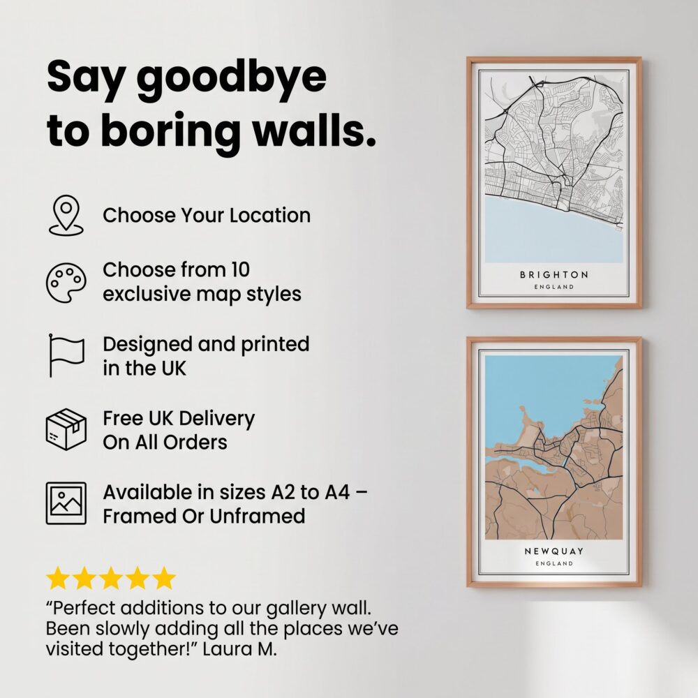Alternative view of PERSONALISED CITY / TOWN MAP POSTER