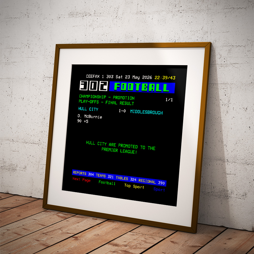 HULL CITY 2026 PLAYOFF FINAL CEEFAX POSTER