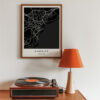 PERSONALISED BLACK MONOCHROME CITY / TOWN MAP POSTER