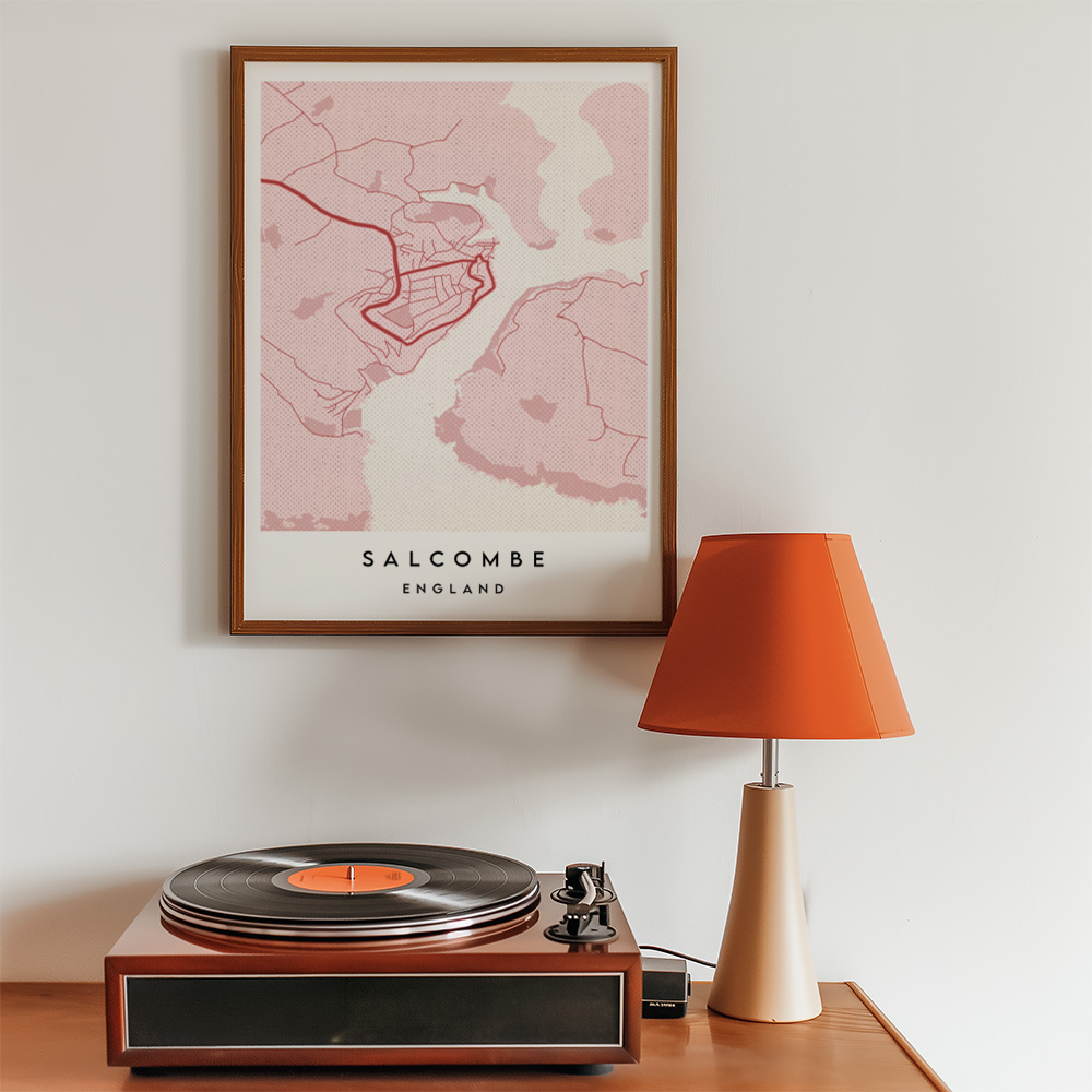PERSONALISED ROMANTIC RED CITY / TOWN MAP POSTER