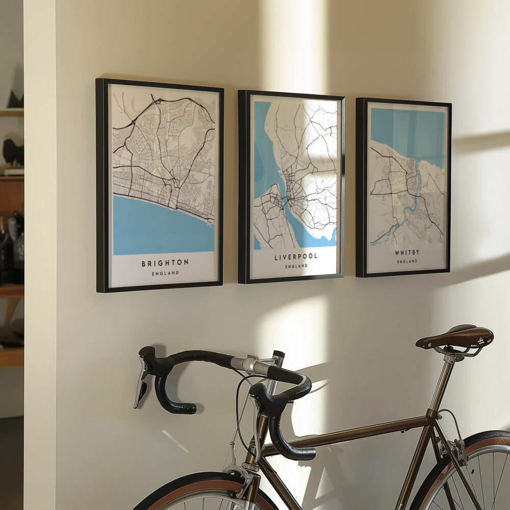 Alternative view of PERSONALISED MINIMALIST CITY / TOWN MAP POSTER