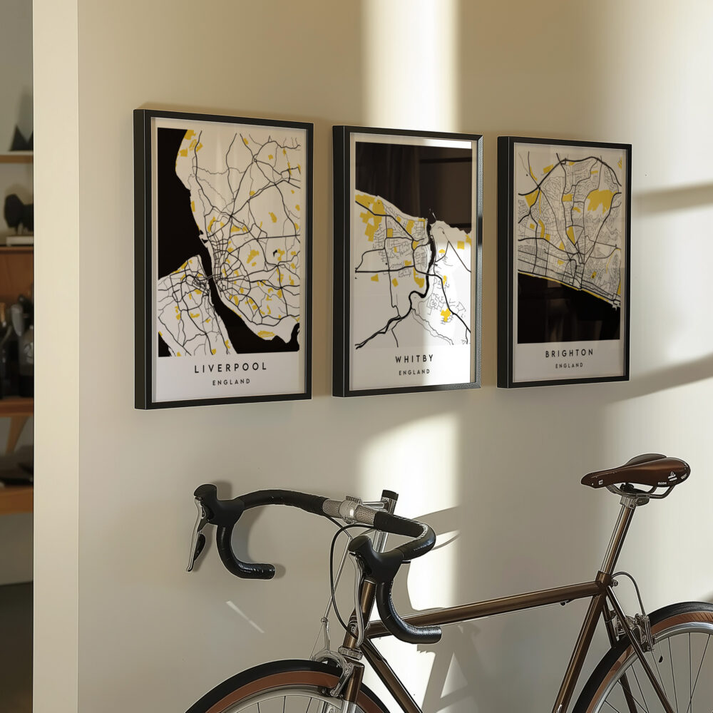 Alternative view of PERSONALISED NOIR CITY / TOWN MAP POSTER