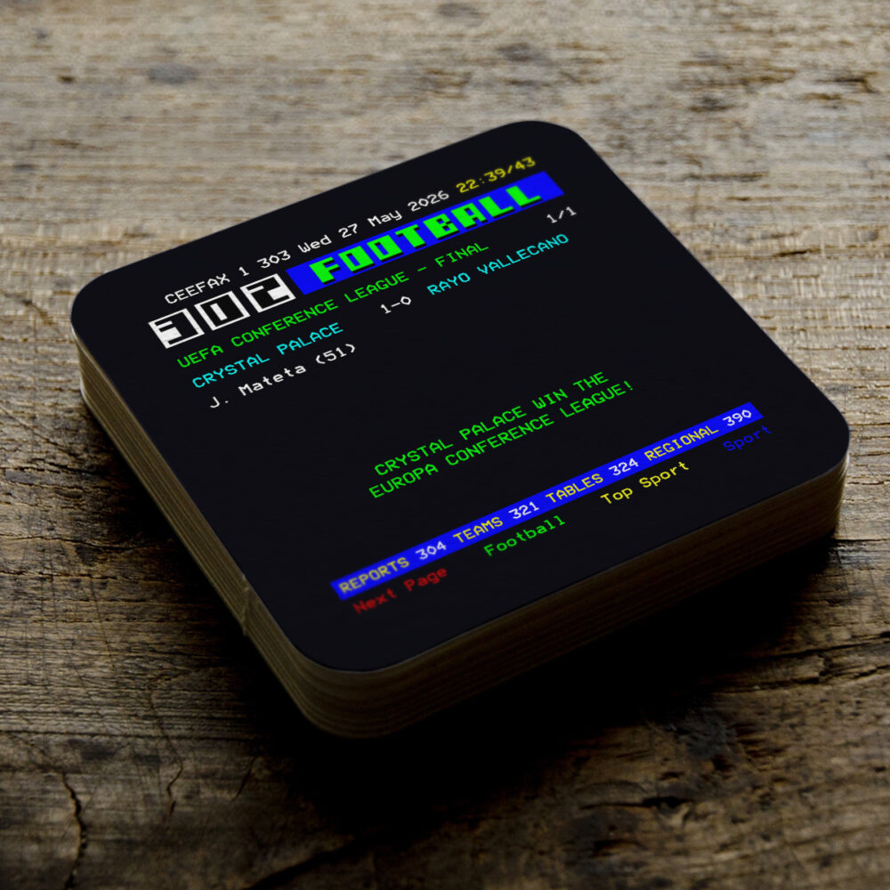 CRYSTAL PALACE 2026 EUROPA CONFERENCE CEEFAX COASTERS