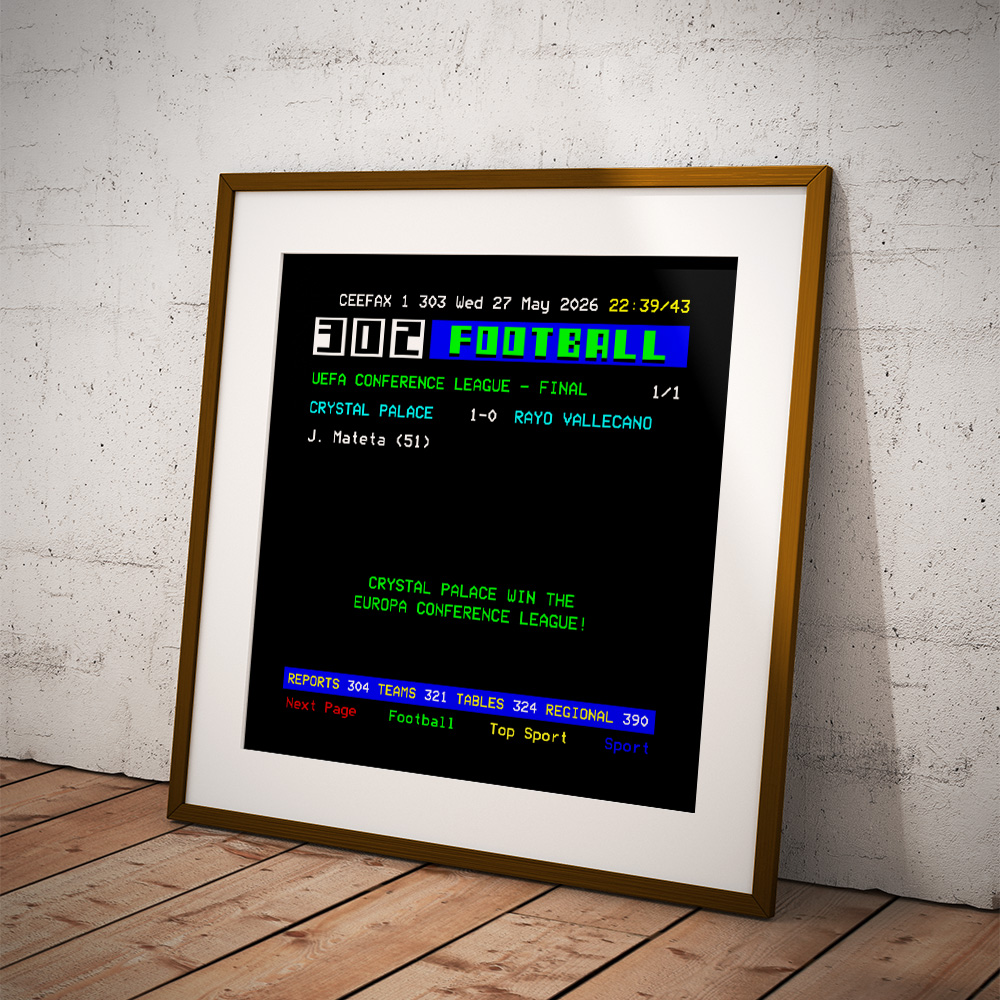 CRYSTAL PALACE 2026 EUROPA CONFERENCE CEEFAX POSTER
