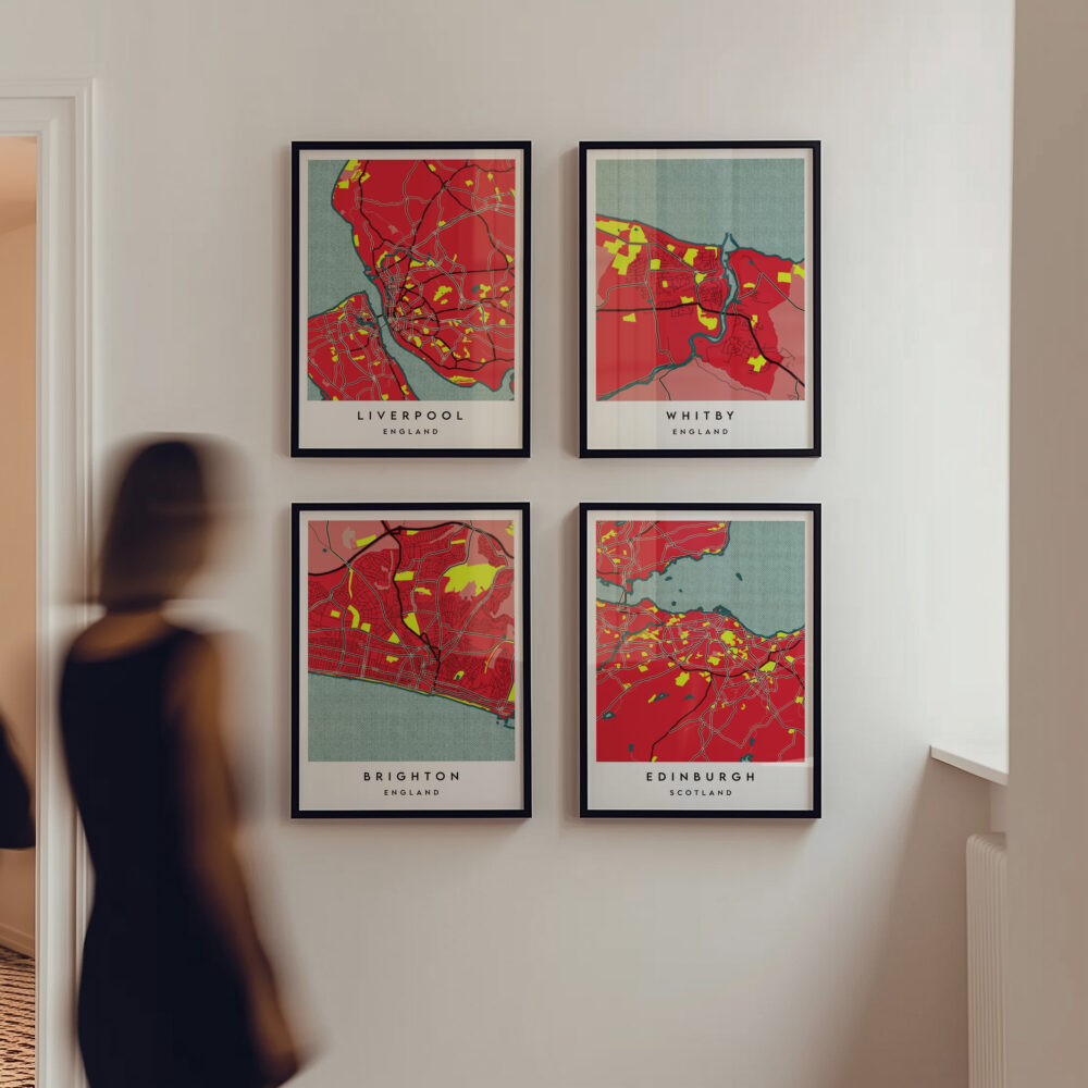 Alternative view of PERSONALISED POP ART CITY / TOWN MAP POSTER