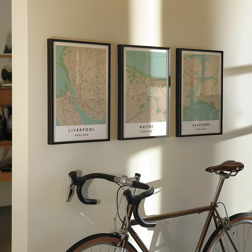 Alternative view of PERSONALISED VINTAGE CITY / TOWN MAP POSTER