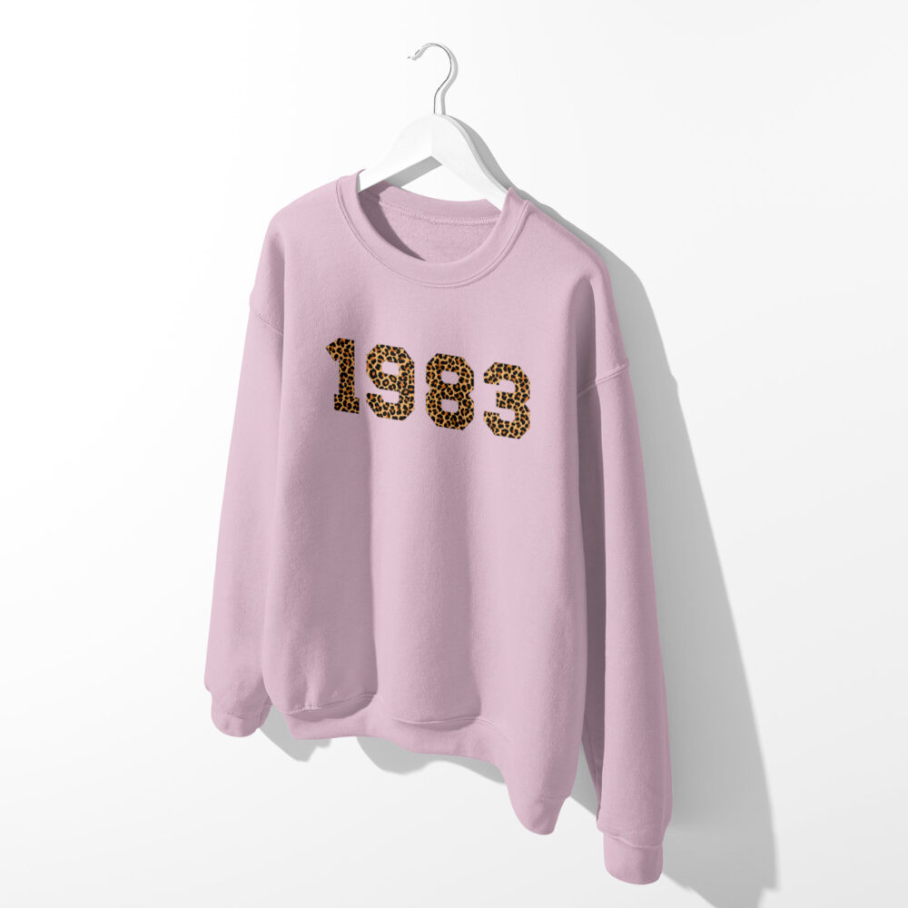 PERSONALISED YEAR LEOPARD PRINT VARSITY SWEATSHIRT
