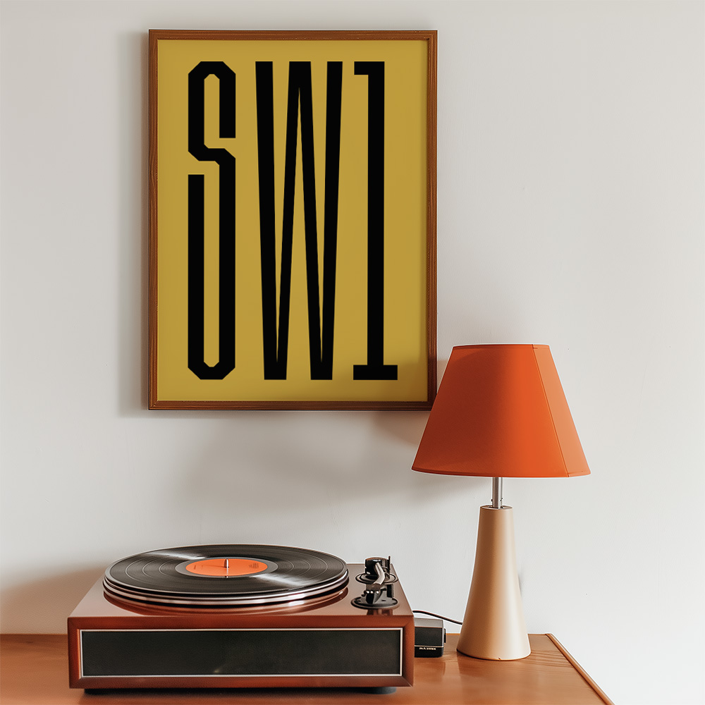 PERSONALISED POSTCODE TALL FONT POSTER