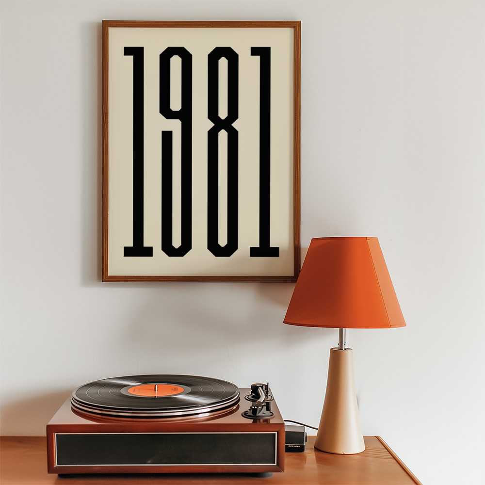 PERSONALISED YEAR TALL FONT POSTER